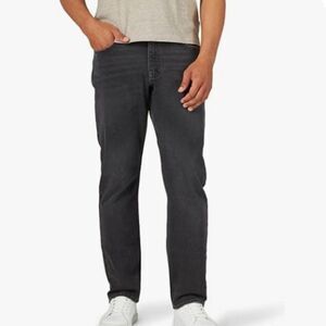 Wrangler Authentics Jeans Men 32x36 Athletic Fit Stretch Gray Straight Leg NWT